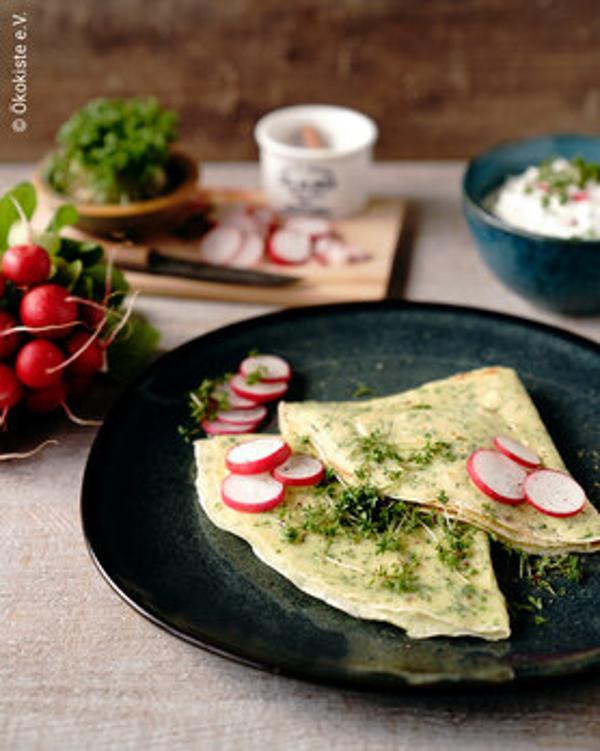 Produktfoto zu Kresse Pfannenkuchen mit Dip