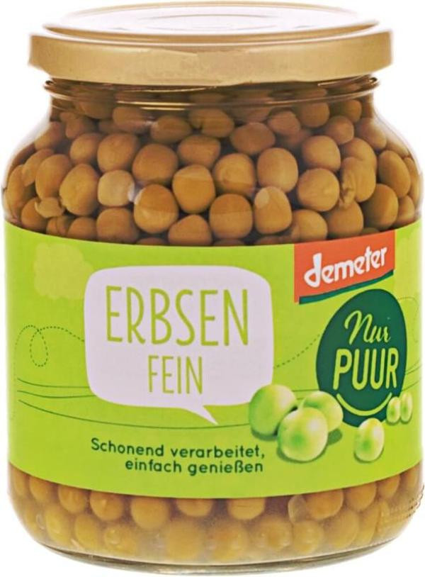 Produktfoto zu Erbsen fein im Glas 350g