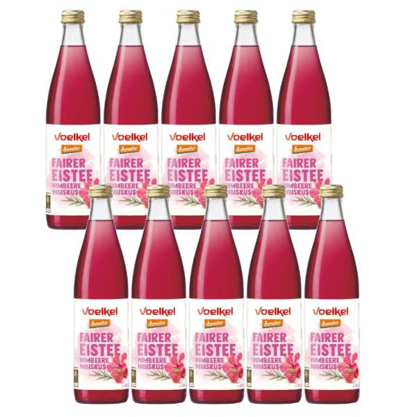 Produktfoto zu Kiste Eistee Himbeer & Hibiskus mit 10*0,5l