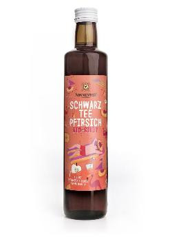 Produktfoto zu Schwarztee-Pfirsich Eistee Sirup 0,5l