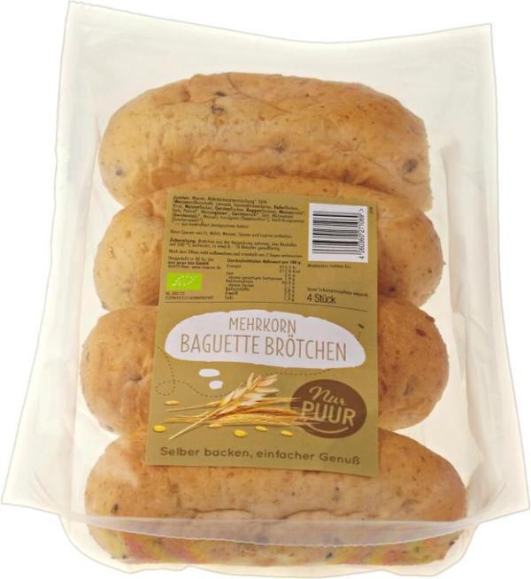 Produktfoto zu Aufback-Baguettebrötchen Mehrkorn 4 Stück, 300g