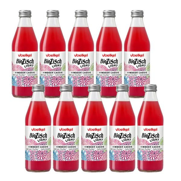 Produktfoto zu Kiste BioZisch light Himbeer-Cassis 10*0,33l