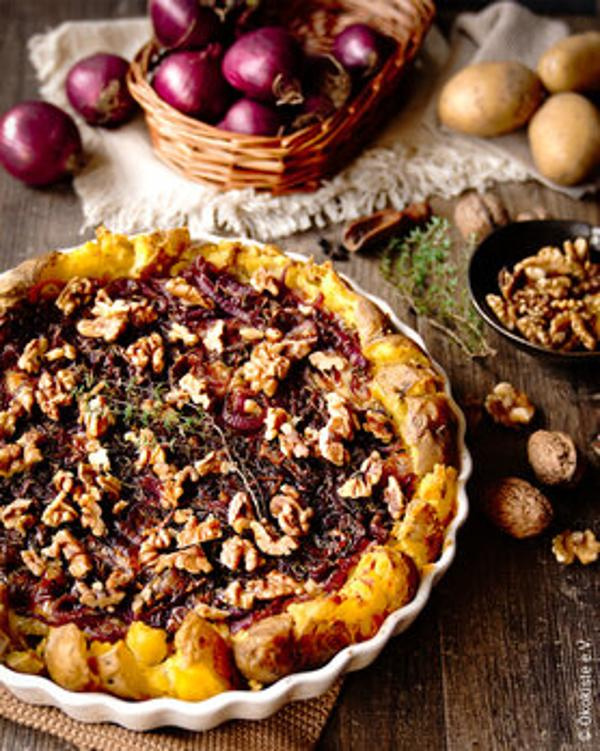 Produktfoto zu Kartoffelkuchen mit Balsamico-Zwiebeln