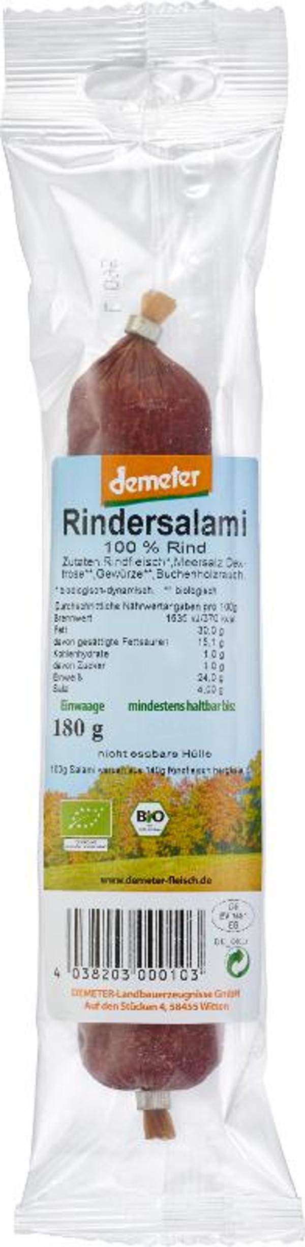 Produktfoto zu Rindersalami Demeter