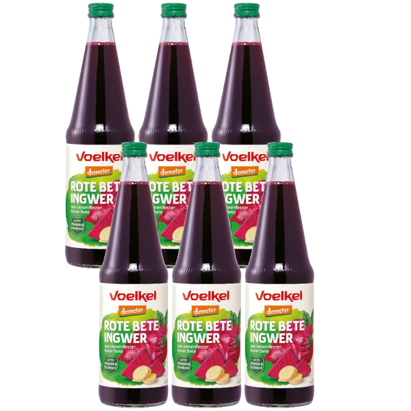 Produktfoto zu Kiste Rote Bete Ingwer Saft 6*0,7l