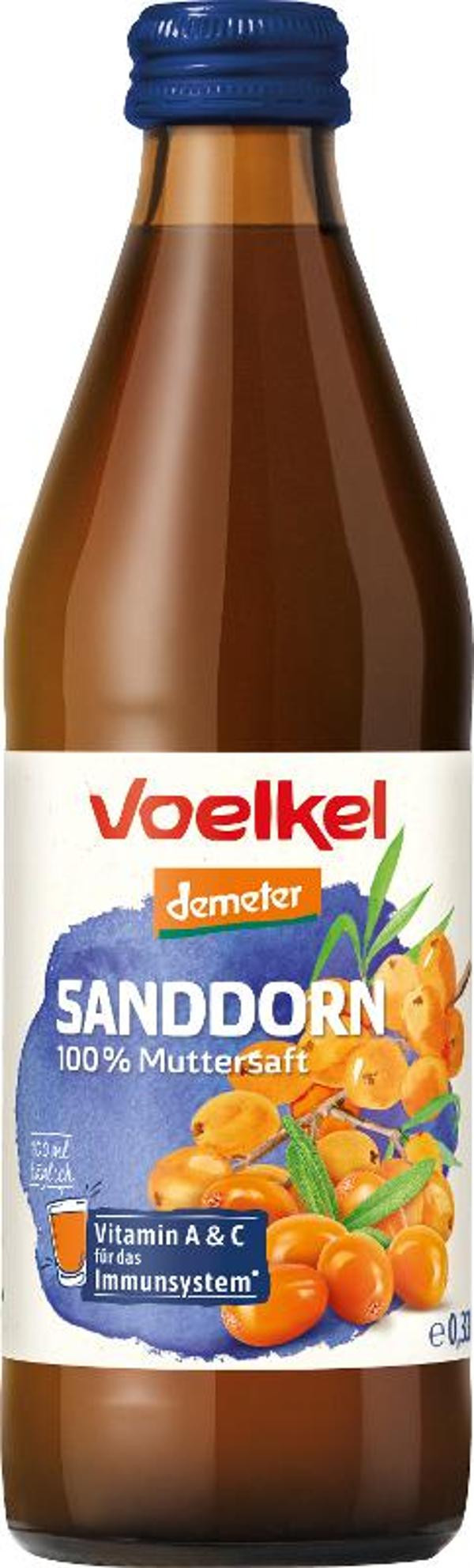 Produktfoto zu Sanddorn-Saft pur 0,33l